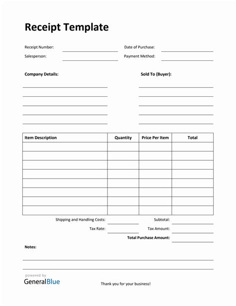 Receipt Template .